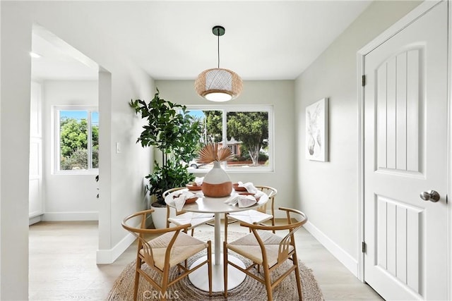 1446 Ravenna Ave, Wilmington, CA 90744 - dining area featuring light wood-style floors and baseboards