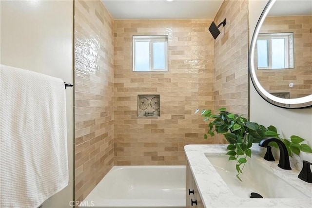 1446 Ravenna Ave, Wilmington, CA 90744 - bathroom with plenty of natural light, vanity, and shower / washtub combination