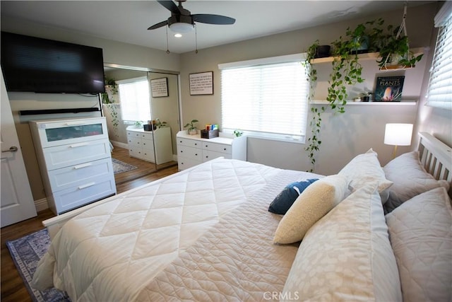 750 Durham St, La Habra, CA 90631 - bedroom with wood finished floors and a ceiling fan
