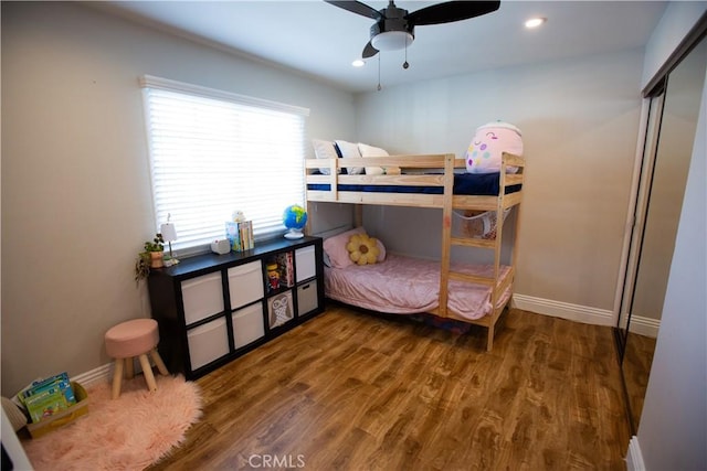 750 Durham St, La Habra, CA 90631 - bedroom featuring wood finished floors, recessed lighting, and a ceiling fan