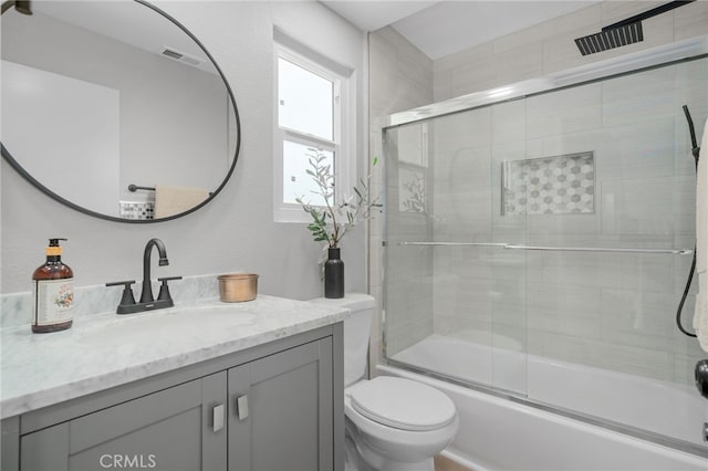 6923 Lamar Ct, Rancho Cucamonga, CA 91701 - full bathroom with vanity and shower / bath combination with glass door
