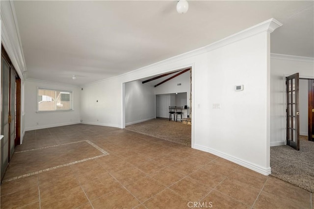 30221 Lands End Pl, Canyon Lake, CA 92587 - unfurnished living room featuring ornamental molding and tile patterned flooring