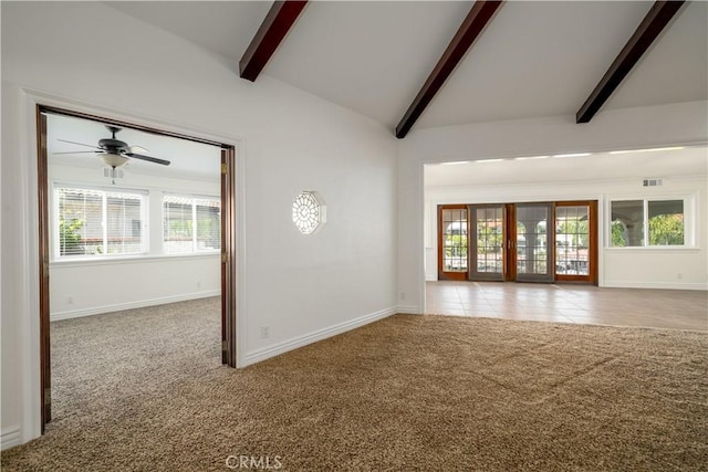 30221 Lands End Pl, Canyon Lake, CA 92587 - spare room with carpet, ceiling fan, and tile patterned flooring