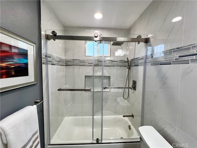 1626 S Pacific Ave, Santa Ana, CA 92704 - bathroom with toilet and shower / bath combination with glass door