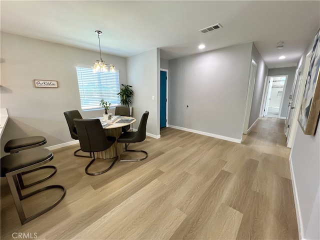 1626 S Pacific Ave, Santa Ana, CA 92704 - dining room with light wood-style floors, recessed lighting, and a chandelier