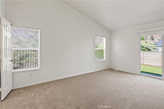 20197 Canyon View Dr, Canyon Country, CA 91351 - unfurnished room with carpet flooring, healthy amount of natural light, and high vaulted ceiling