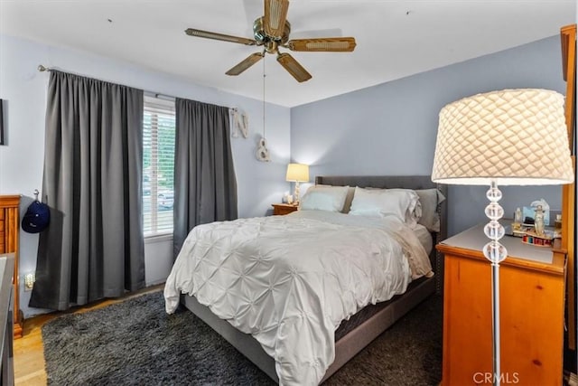 10143 Fremont Ave, Montclair, CA 91763 - bedroom with wood finished floors and a ceiling fan