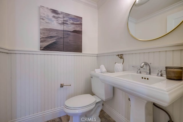 23851 Catamaran Way Unit 1, Laguna Niguel, CA 92677 - bathroom with a wainscoted wall and ornamental molding