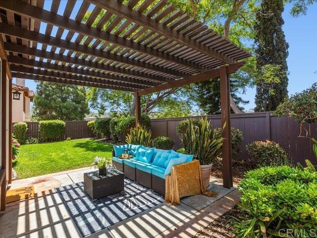 2381 Avenida Helecho, Carlsbad, CA 92009 - fenced backyard with an outdoor living space, a patio area, and a pergola