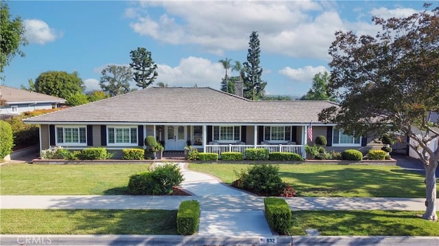 832 Prima Vera Rd, Glendora, CA 91741 - ranch-style home featuring a porch, a front lawn, and a chimney