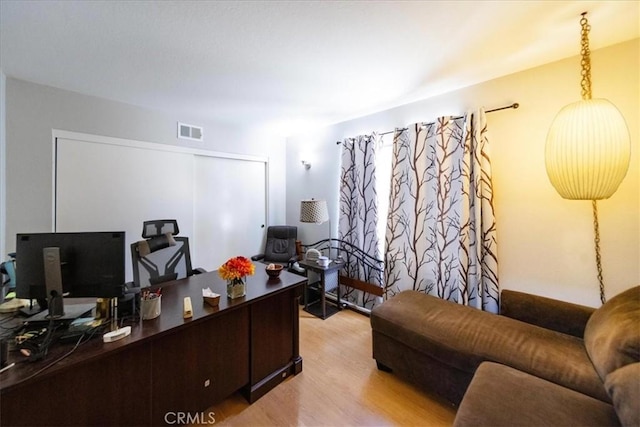 5963 Rio Valle Dr, Bonsall, CA 92003 - office area with light wood-style flooring