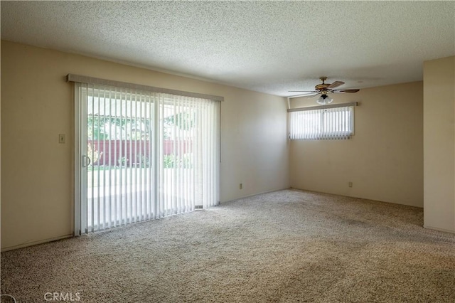 2340 W Saint Anne Pl, Santa Ana, CA 92704 - carpeted empty room with a ceiling fan and a textured ceiling