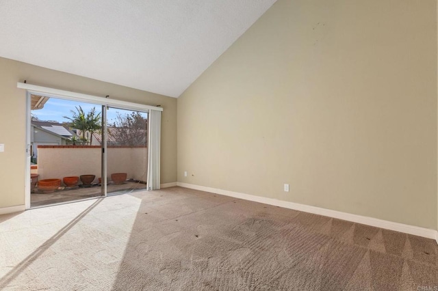 6767 Camino Del Prado, Carlsbad, CA 92011 - empty room featuring carpet floors and high vaulted ceiling