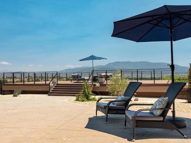 31755 Rancho Vista Rd, Temecula, CA 92592 - view of patio with a deck with mountain view
