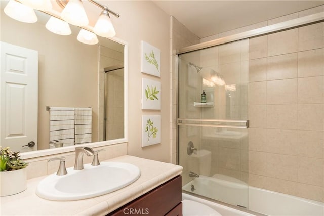 25919 Matlin Rd, Ramona, CA 92065 - full bath with vanity and shower / bath combination with glass door