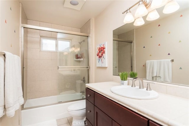 25919 Matlin Rd, Ramona, CA 92065 - full bathroom featuring vanity, shower / bath combination with glass door, and tile patterned floors