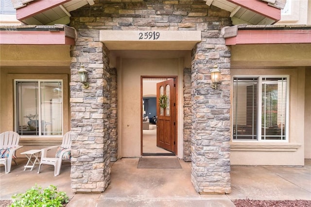 25919 Matlin Rd, Ramona, CA 92065 - entrance to property with stone siding