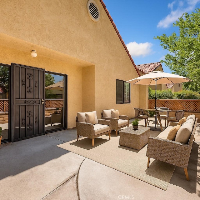 19128 Cedar Dr, Apple Valley, CA 92308 - view of patio / terrace with outdoor lounge area