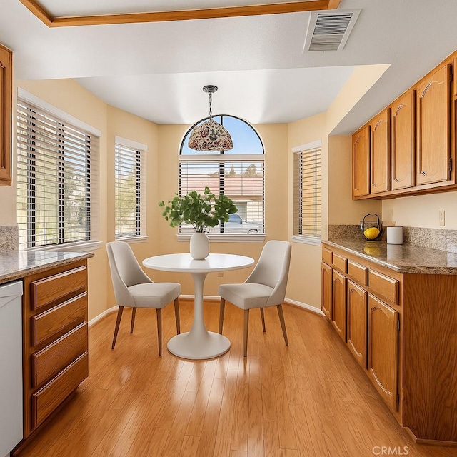19128 Cedar Dr, Apple Valley, CA 92308 - dining room featuring light wood-style flooring and baseboards