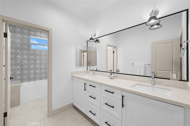 16221 Orizaba Ave, Paramount, CA 90723 - full bathroom featuring double vanity and tub / shower combination