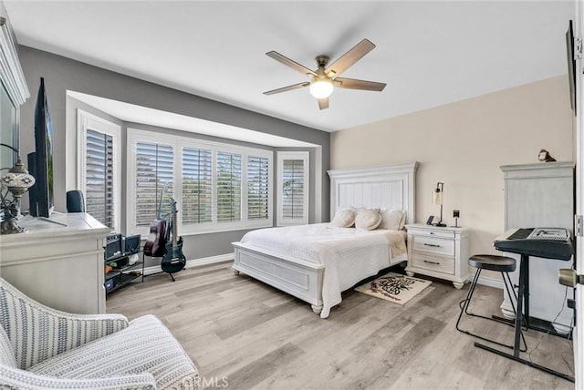 1115 E Sierra Madre Ave, Glendora, CA 91741 - bedroom featuring light wood finished floors and a ceiling fan