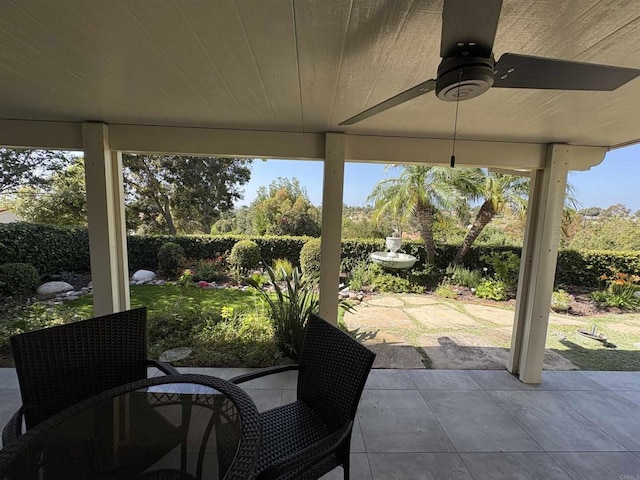 12870 Circulo Dardo, San Diego, CA 92128 - fenced backyard with a patio area and a ceiling fan