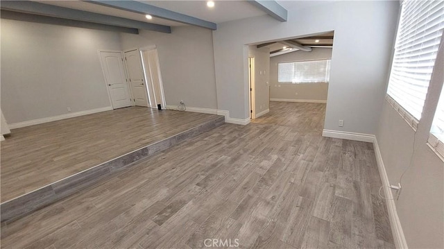 8649 Cantaloupe Ave, Panorama City, CA 91402 - spare room featuring wood finished floors and recessed lighting