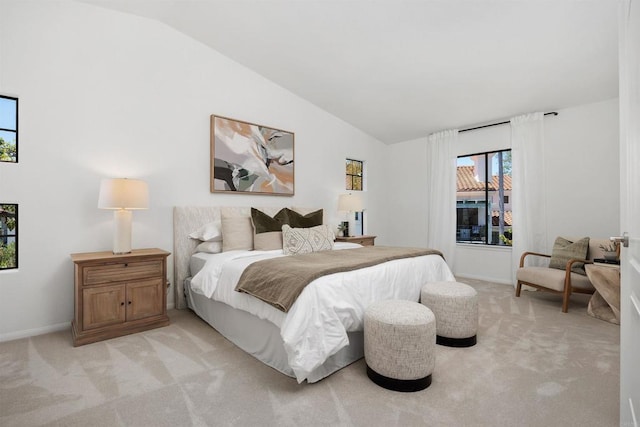 3649 Azure Cir, Carlsbad, CA 92008 - bedroom featuring lofted ceiling and light colored carpet