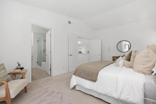 3649 Azure Cir, Carlsbad, CA 92008 - bedroom featuring lofted ceiling and light carpet
