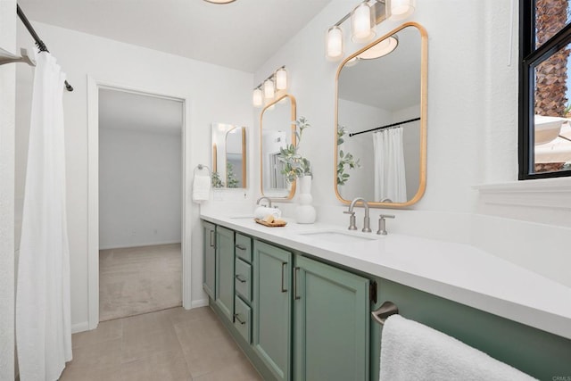 3649 Azure Cir, Carlsbad, CA 92008 - bathroom featuring double vanity and tile patterned floors