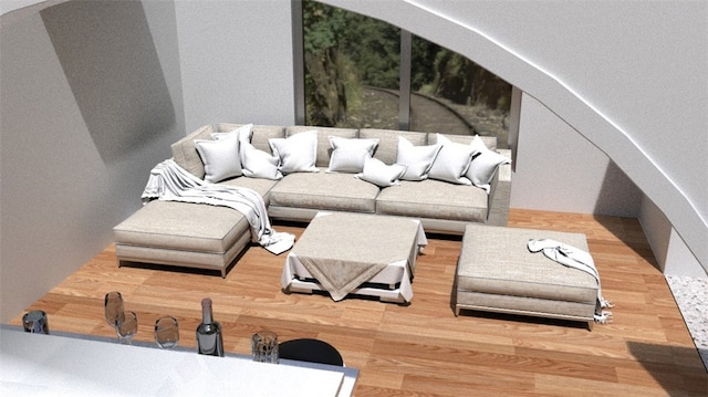 6577 Morongo Rd Unit 29, Palms, CA 92277 - living room featuring wood finished floors