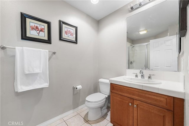 42639 Biscay, Lancaster, CA 93536 - full bathroom with vanity, a shower with shower door, and tile patterned flooring