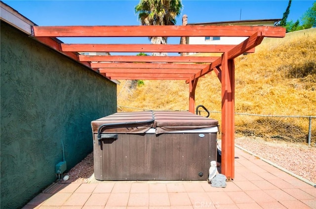 545 Camino De Teodoro, Walnut, CA 91789 - view of patio / terrace featuring a hot tub and a pergola