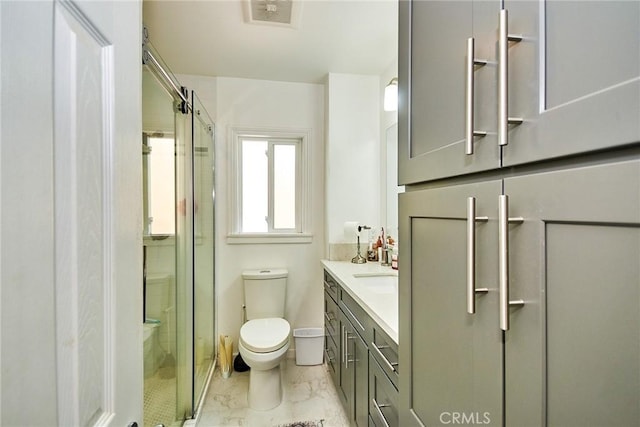 545 Camino De Teodoro, Walnut, CA 91789 - full bathroom featuring vanity, a shower stall, and marble look tiles