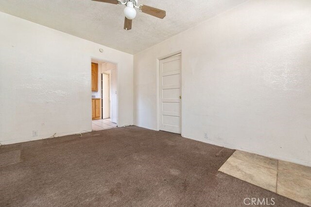 329 N Bushnell Ave, Alhambra, CA 91801 - carpeted spare room with ceiling fan and a textured ceiling