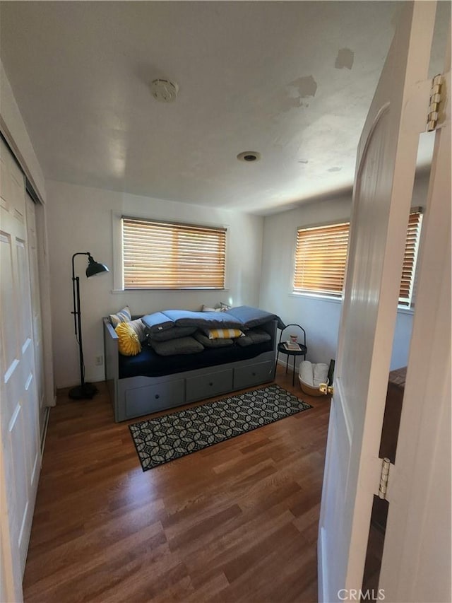 29746 Redwood Rd, Cedar Glen, CA 92321 - bedroom featuring wood finished floors and a closet