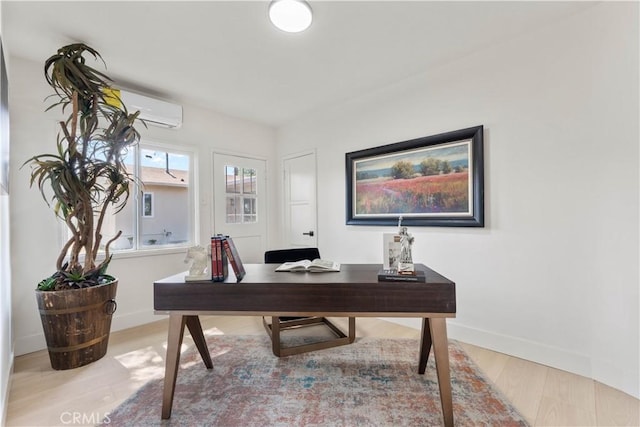 3024 Carl St, Riverside, CA 92507 - office space featuring a wall mounted AC and wood finished floors