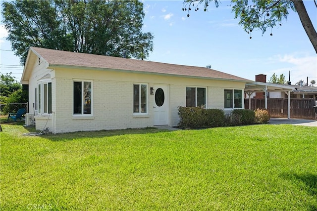 3024 Carl St, Riverside, CA 92507 - ranch-style house with a carport, brick siding, and a chimney
