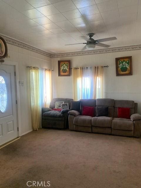 524 E Main St, San Gabriel, CA 91776 - living area with carpet flooring and a ceiling fan
