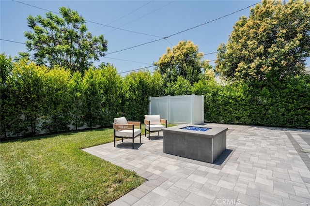 251 S Griffith Park Dr, Burbank, CA 91506 - view of patio / terrace with a fire pit