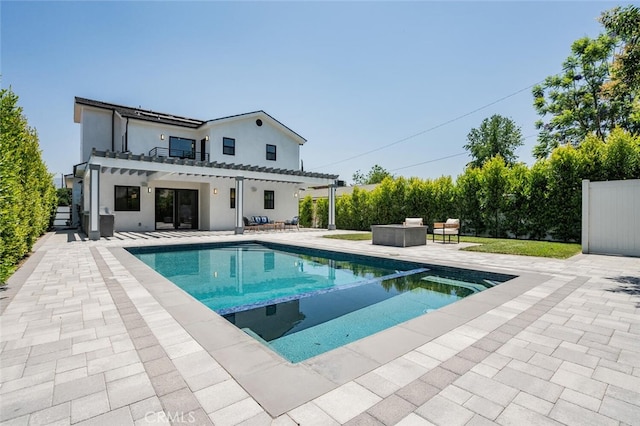 251 S Griffith Park Dr, Burbank, CA 91506 - view of swimming pool with a pergola, a patio, and a pool with connected hot tub