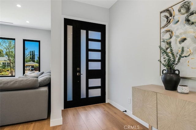 251 S Griffith Park Dr, Burbank, CA 91506 - foyer entrance with light wood-type flooring and recessed lighting