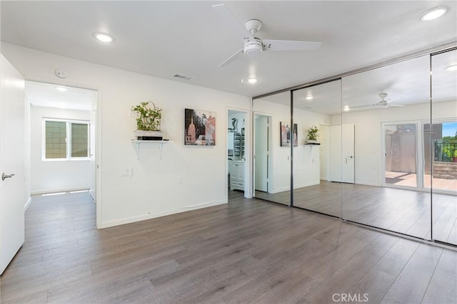 3066 Via Serena S Unit A, Laguna Woods, CA 92637 - unfurnished bedroom featuring wood finished floors, recessed lighting, and ceiling fan