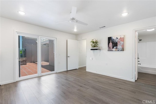 3066 Via Serena S Unit A, Laguna Woods, CA 92637 - spare room with wood finished floors, ceiling fan, and recessed lighting
