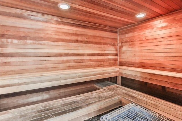 17202 Corbina Ln Unit 208, Huntington Beach, CA 92649 - relaxing sauna / steam room with recessed lighting, wood walls, and wooden ceiling