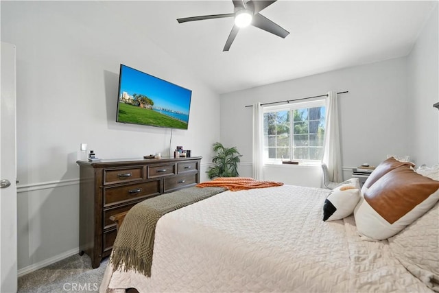 1465 E Lexington Ave Unit 4C, El Cajon, CA 92019 - bedroom with lofted ceiling, light colored carpet, and ceiling fan