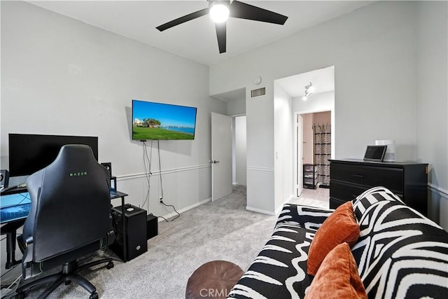 1465 E Lexington Ave Unit 4C, El Cajon, CA 92019 - carpeted bedroom with a desk and a ceiling fan