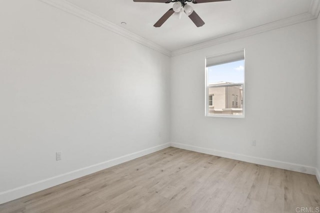 5140 Calle Sand Arch Unit 61, San Diego, CA 92154 - empty room with ornamental molding, light wood-style flooring, and ceiling fan