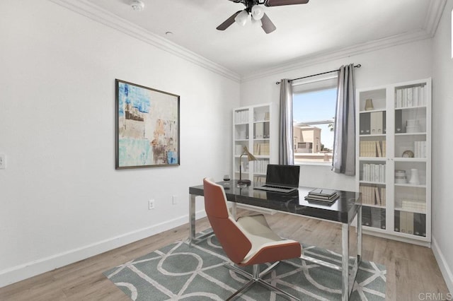 5140 Calle Sand Arch Unit 61, San Diego, CA 92154 - office space featuring ornamental molding, wood finished floors, and ceiling fan
