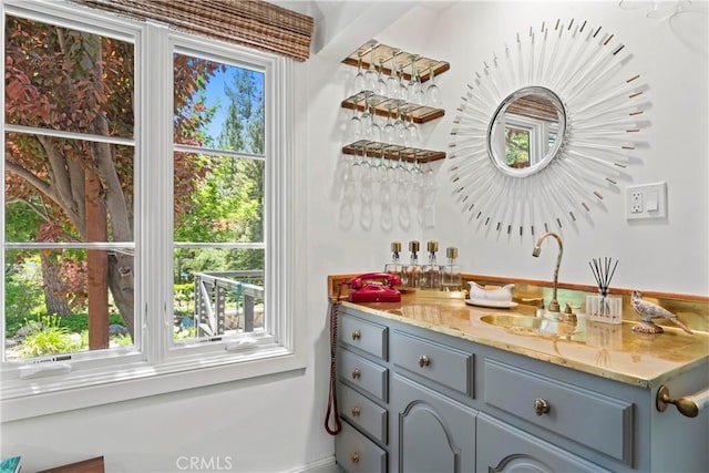 28233 N Shore Rd, Lake Arrowhead, CA 92352 - indoor wet bar with healthy amount of natural light